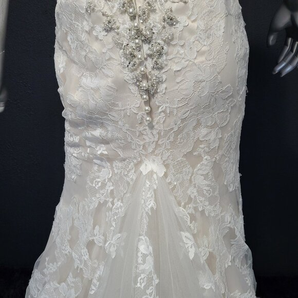 NWT~$2750~KENNETH WINSTON~6/8~IVORY EMBELLISHED LACE WEDDING DRESS BRIDAL GOWN - Picture 13 of 16